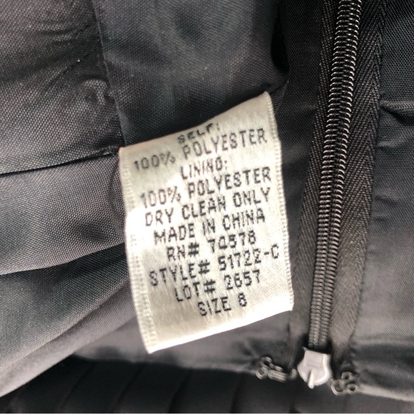 Cache vintage LBD with long satin pink bow spaghetti strap size 8 EUC - Picture 7 of 8